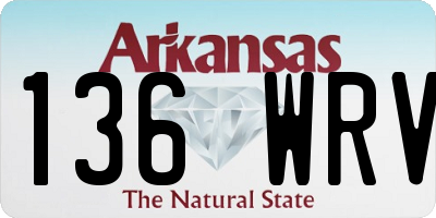 AR license plate 136WRV