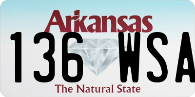 AR license plate 136WSA