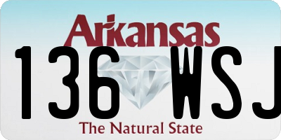 AR license plate 136WSJ