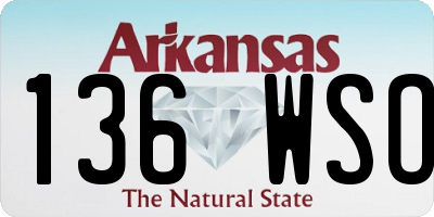 AR license plate 136WSO