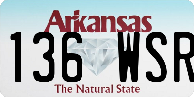 AR license plate 136WSR