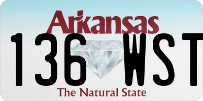 AR license plate 136WST
