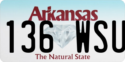 AR license plate 136WSU