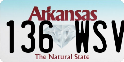 AR license plate 136WSV