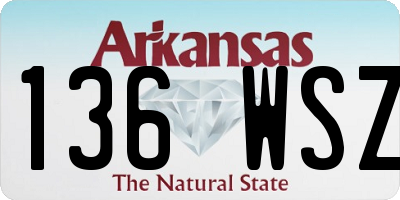 AR license plate 136WSZ