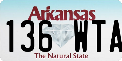 AR license plate 136WTA