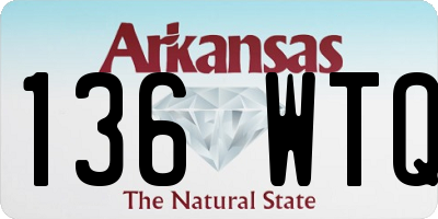 AR license plate 136WTQ