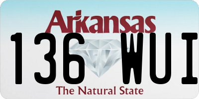 AR license plate 136WUI
