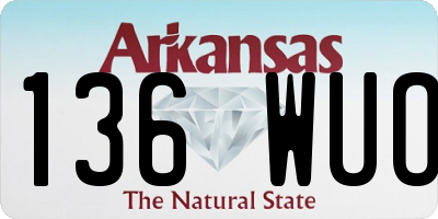 AR license plate 136WUO