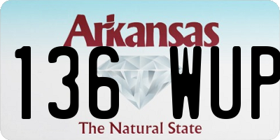 AR license plate 136WUP