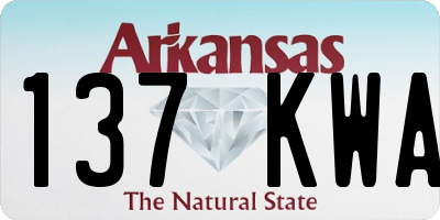 AR license plate 137KWA