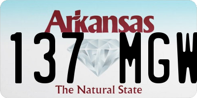 AR license plate 137MGW