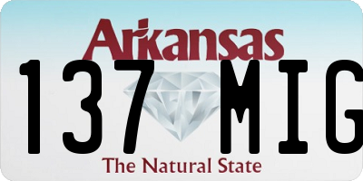 AR license plate 137MIG