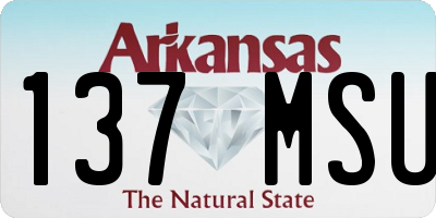 AR license plate 137MSU