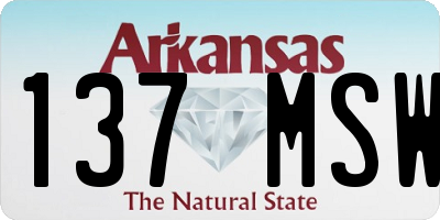 AR license plate 137MSW
