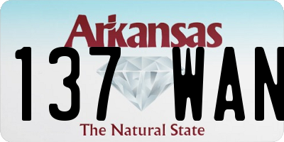 AR license plate 137WAN