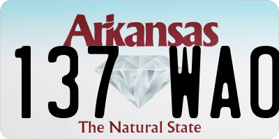 AR license plate 137WAO
