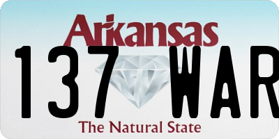 AR license plate 137WAR