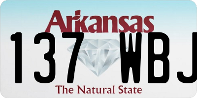 AR license plate 137WBJ