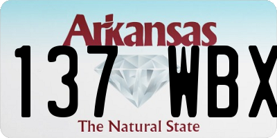 AR license plate 137WBX