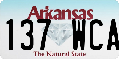 AR license plate 137WCA