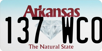 AR license plate 137WCO