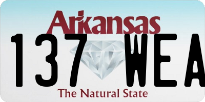 AR license plate 137WEA