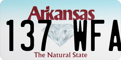 AR license plate 137WFA