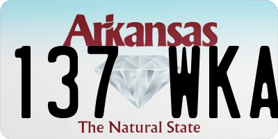AR license plate 137WKA