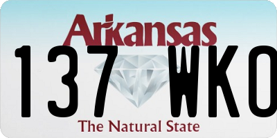 AR license plate 137WKO