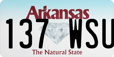 AR license plate 137WSU