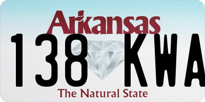 AR license plate 138KWA