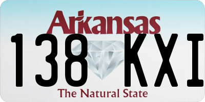 AR license plate 138KXI