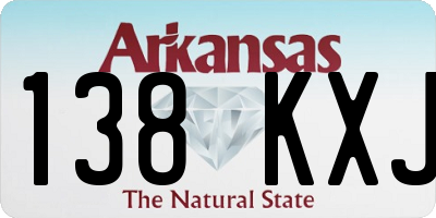 AR license plate 138KXJ