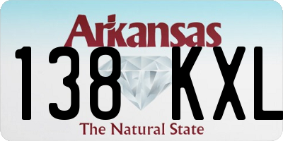 AR license plate 138KXL