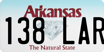 AR license plate 138LAR