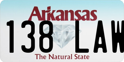 AR license plate 138LAW