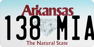 AR license plate 138MIA