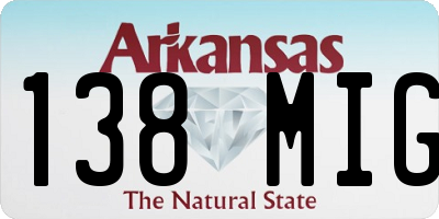 AR license plate 138MIG