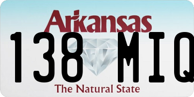 AR license plate 138MIQ