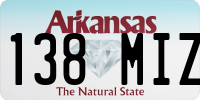 AR license plate 138MIZ