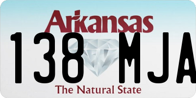 AR license plate 138MJA