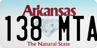 AR license plate 138MTA