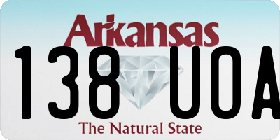 AR license plate 138UOA