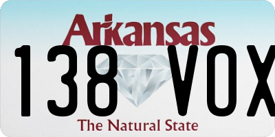 AR license plate 138VOX