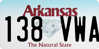 AR license plate 138VWA