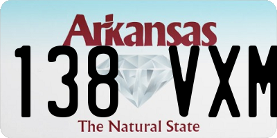 AR license plate 138VXM