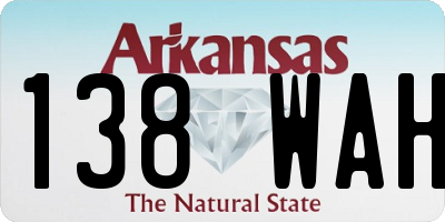 AR license plate 138WAH