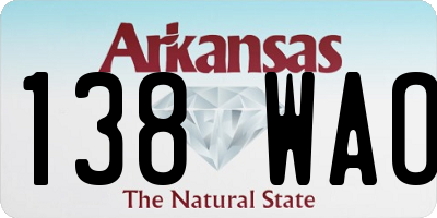 AR license plate 138WAO