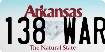 AR license plate 138WAR